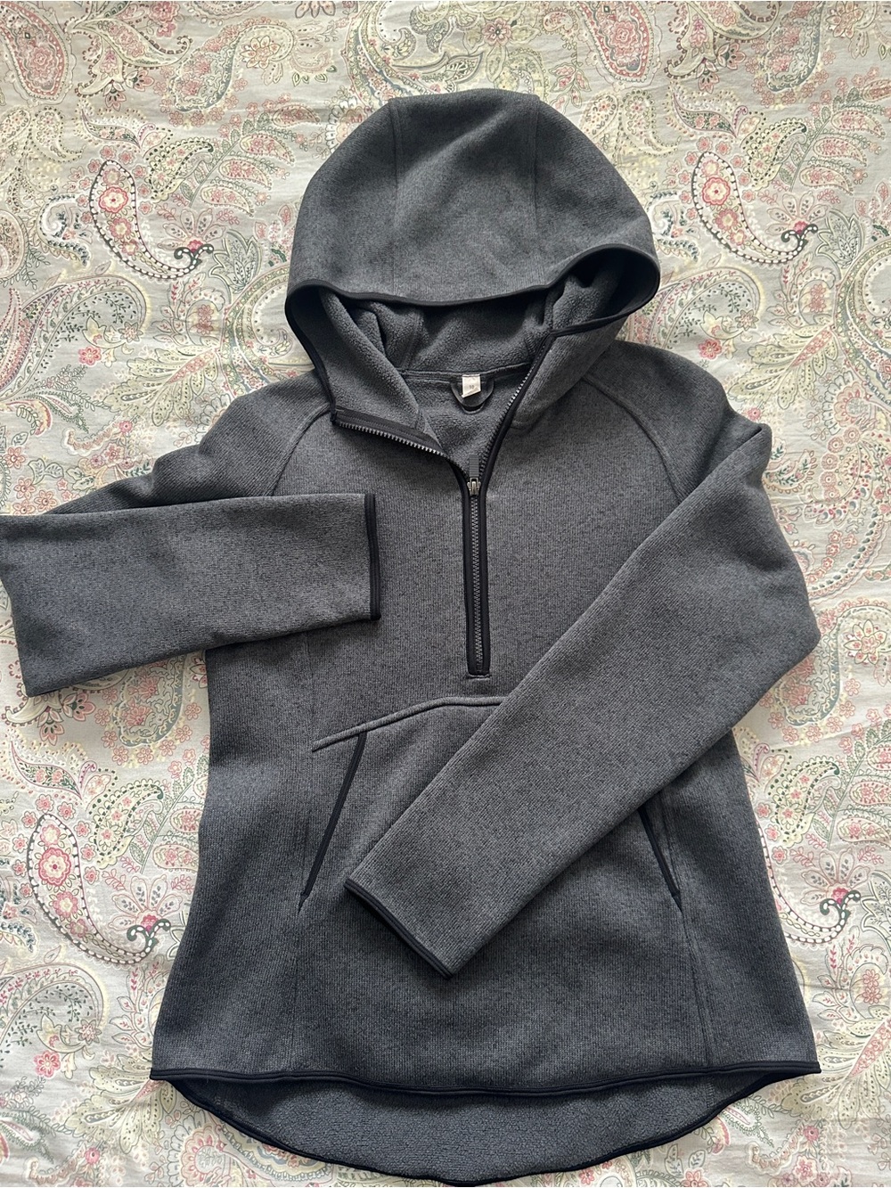Lululemon Charcoal Gray Half-Zip Fleece Hoodie Sweater